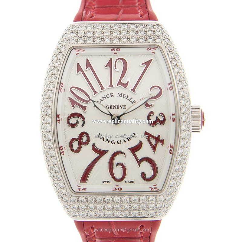 Franck Muller VANGUARD V 32 QZ D (AC.RG) Quartz Stainless Steel & Diamonds White
