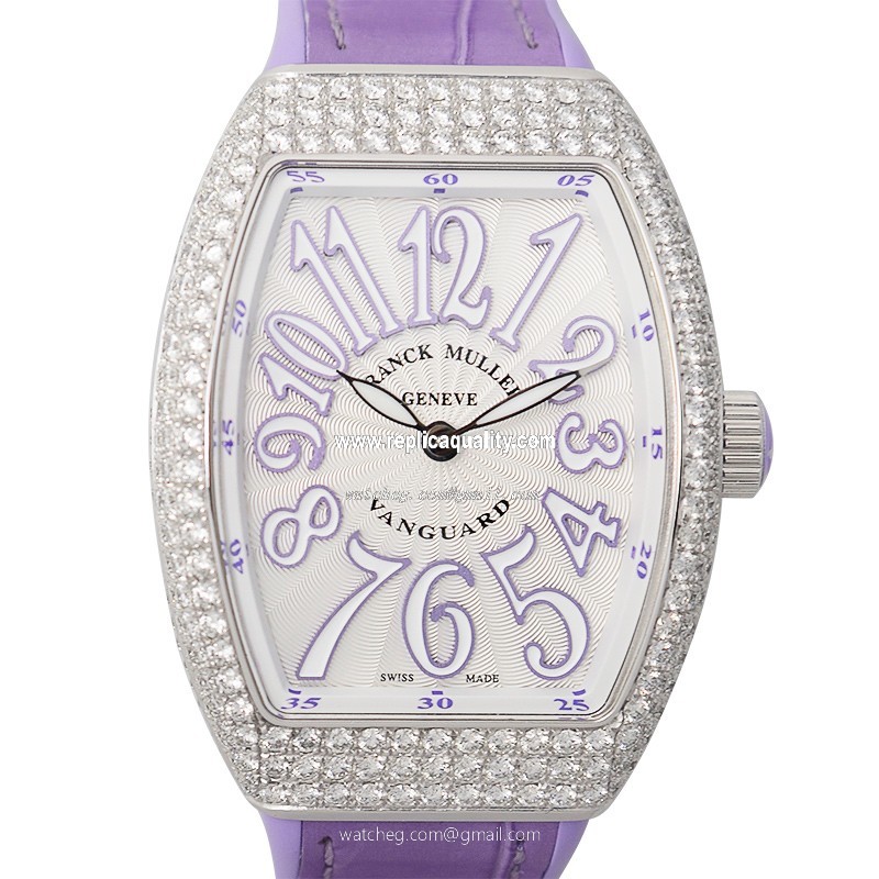 Franck Muller VANGUARD V 32 QZ D (AC.VL) Quartz Stainless Steel & Diamonds White