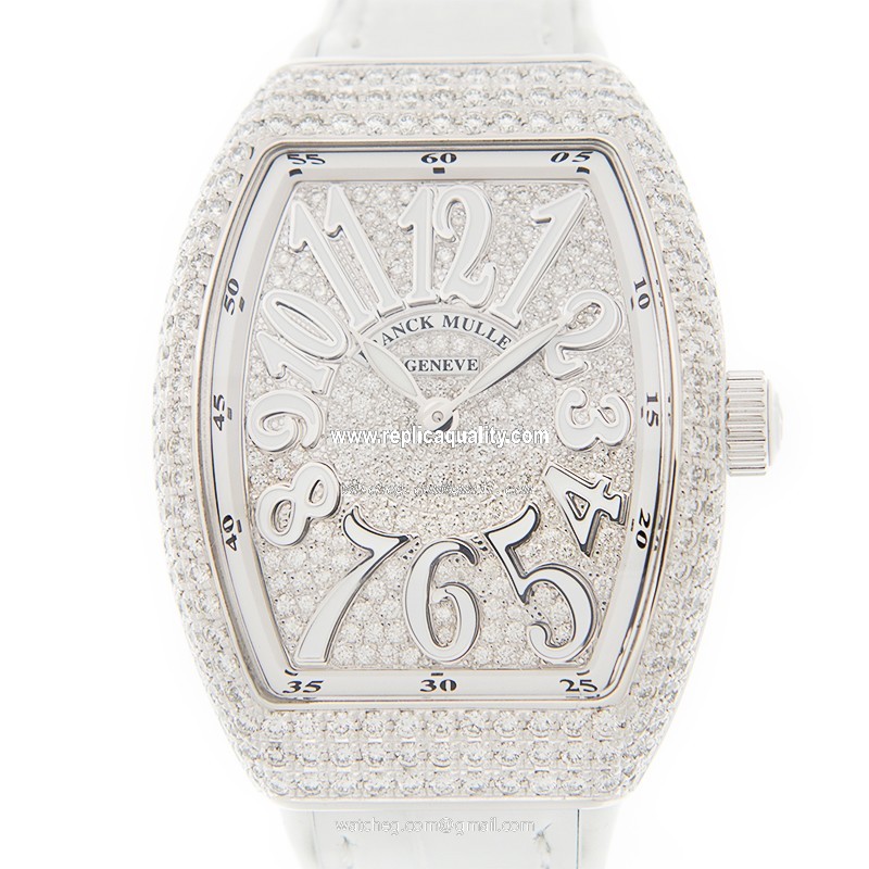 Franck Muller VANGUARD V 32 QZ D CD (AC.BC) Quartz Stainless Steel & Diamonds White