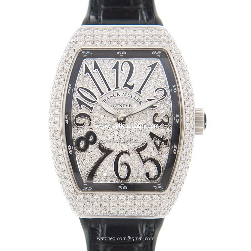 Franck Muller VANGUARD V 32 QZ D CD (AC.NR) Quartz Stainless Steel & Diamonds Silver