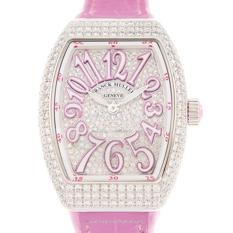 Franck Muller VANGUARD V 32 QZ D CD (AC.RS) Quartz Stainless Steel & Diamonds Silver