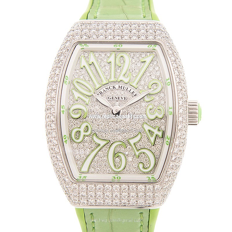 Franck Muller VANGUARD V 32 QZ D CD (AC.VE) Quartz Stainless Steel & Diamonds Silver