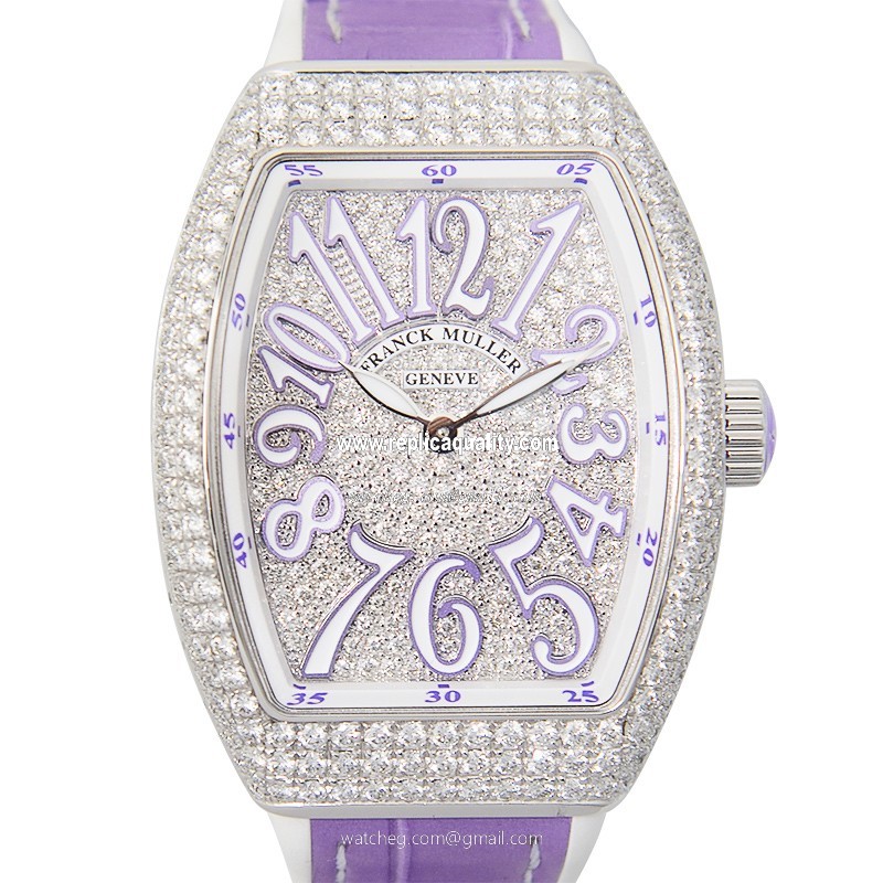 Franck Muller VANGUARD V 32 QZ D CD (AC.VL) Quartz Stainless Steel & Diamonds Silver