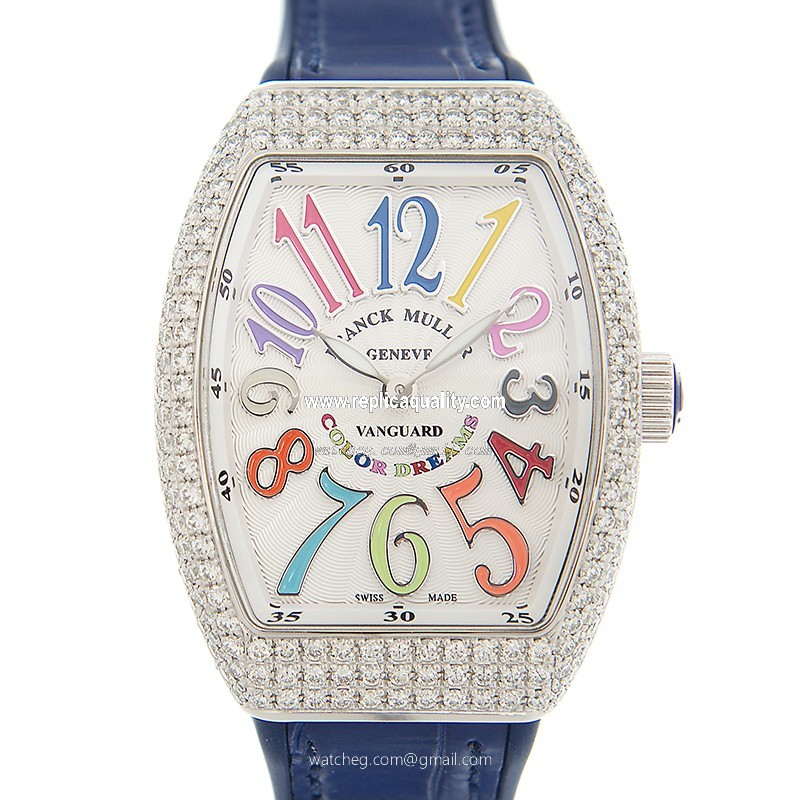 Franck Muller VANGUARD V 32 QZ D COL DRM (AC.BU) Quartz Stainless Steel & Diamonds White