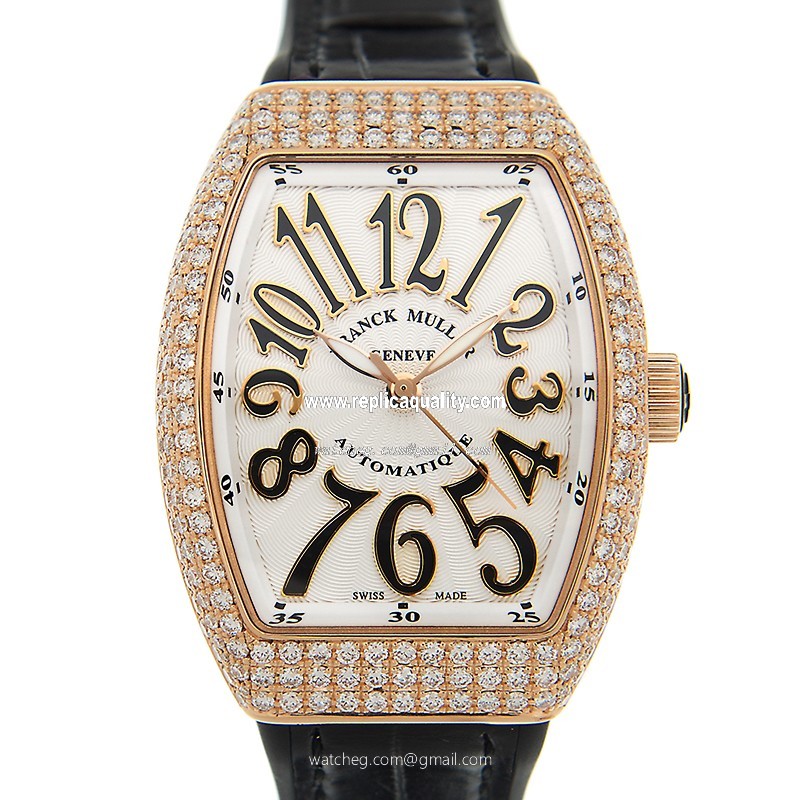 Franck Muller VANGUARD V 32 SC AT FO D (5N.NR) - WHITE Automatic 18kt Rose Gold & Diamonds White