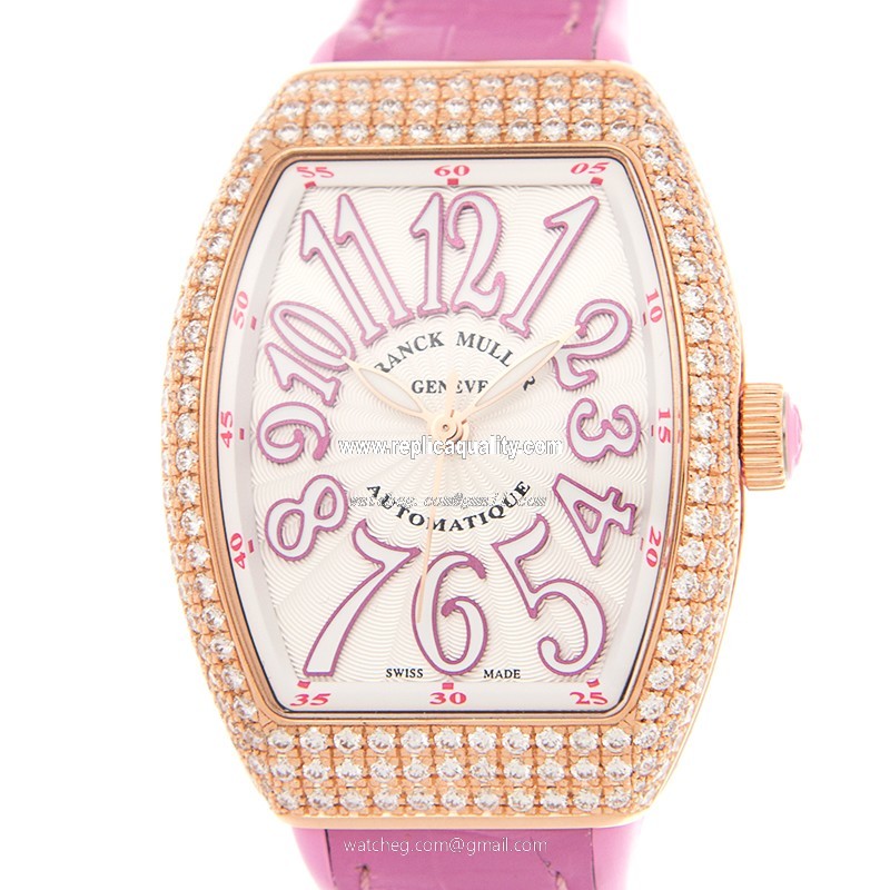 Franck Muller VANGUARD V 32 SC AT FO D (5N.RS) Automatic 18kt Rose Gold & Diamonds White