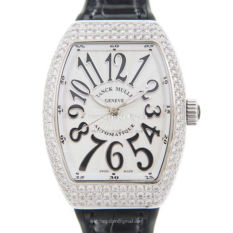 Franck Muller VANGUARD V 32 SC AT FO D (AC.NR)-WHITE Automatic Stainless Steel & Diamonds White