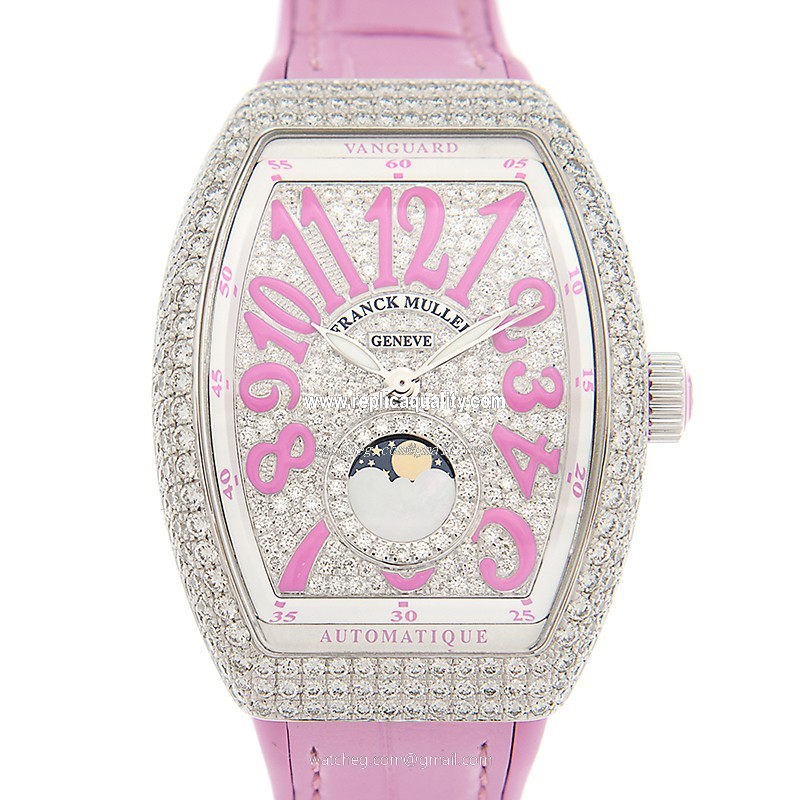Franck Muller VANGUARD V 32 SC AT FO L D CD (AC.RS) Automatic Stainless Steel & Diamonds Silver