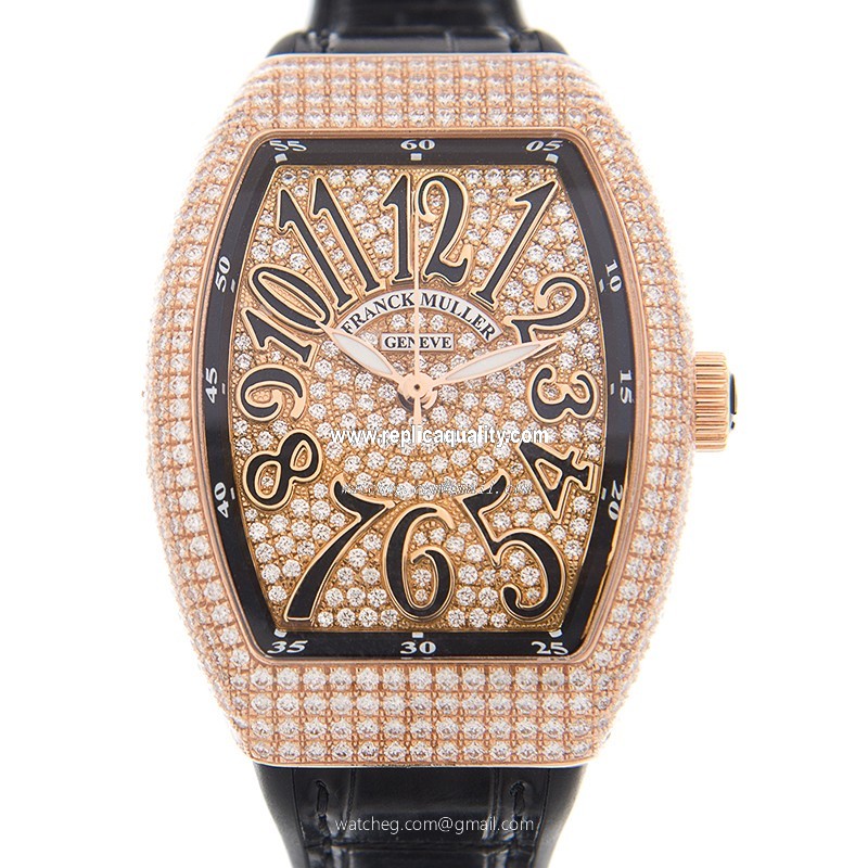 Franck Muller VANGUARD V 35 SC AT FO D CD (5N.NR) Automatic 18kt Rose Gold & Diamonds Gold