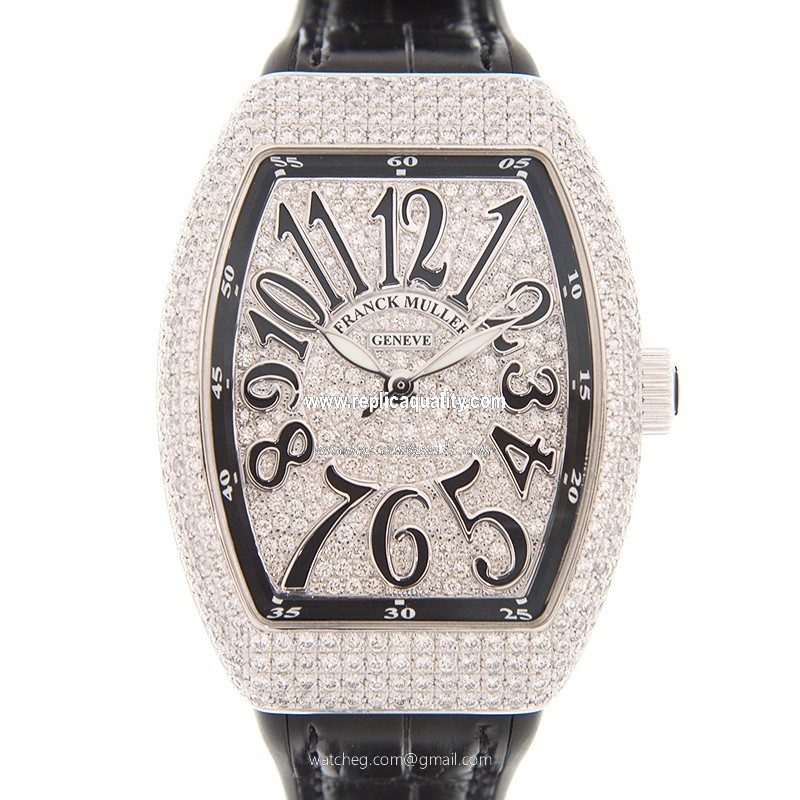 Franck Muller VANGUARD V 35 SC AT FO D CD (AC.NR) Automatic Stainless Steel & Diamonds Silver