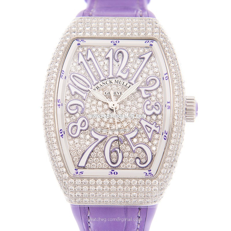 Franck Muller VANGUARD V 35 SC AT FO D CD (AC.VL) Automatic Stainless Steel & Diamonds Silver