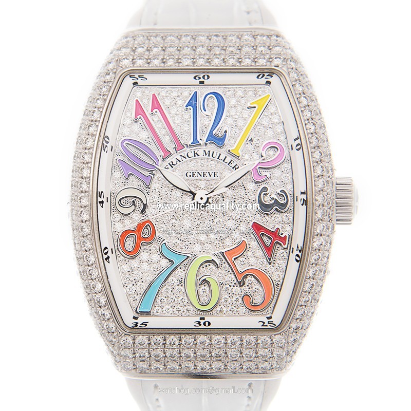Franck Muller VANGUARD V 35 SC AT FO D CD COL DRM (AC.BC) Automatic 18kt White Gold & Diamond Silver