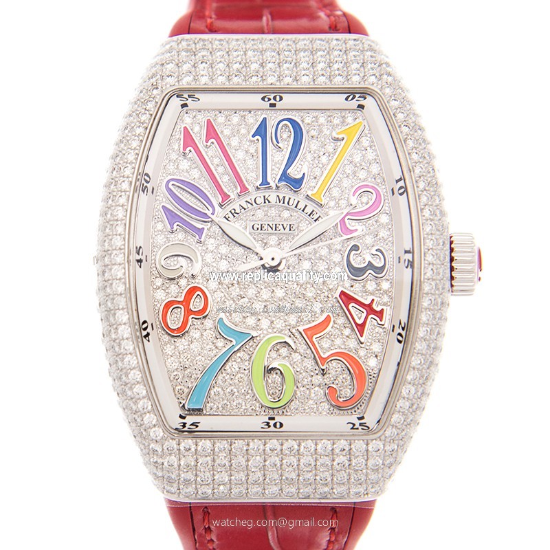 Franck Muller VANGUARD V 35 SC AT FO D CD COL DRM (AC.RG) Automatic 18kt White Gold & Diamond Silver