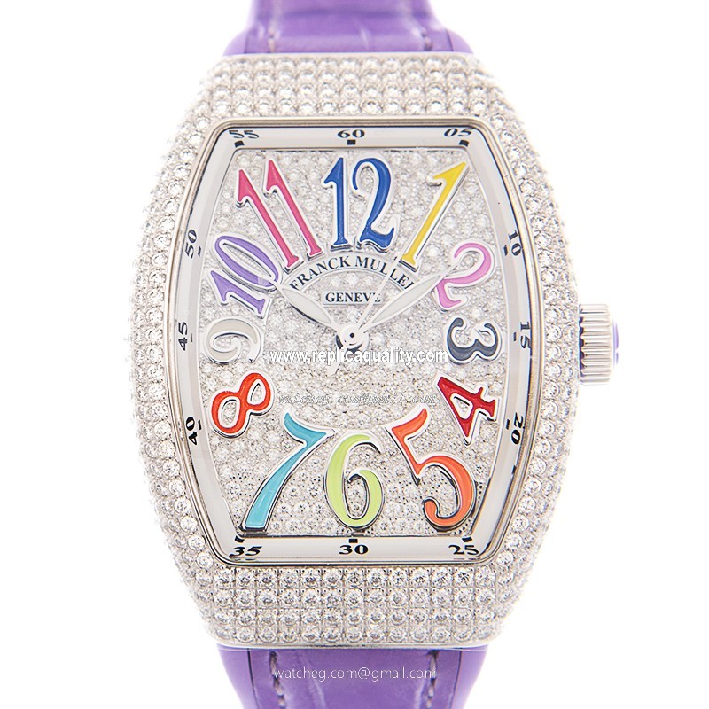 Franck Muller VANGUARD V 35 SC AT FO D CD COL DRM (AC.VL) Automatic 18kt White Gold & Diamond Silver