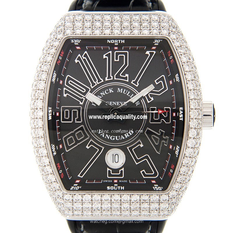 Franck Muller VANGUARD V 41 SC DT D (OG.NR) Automatic 18kt White Gold & Diamond Black