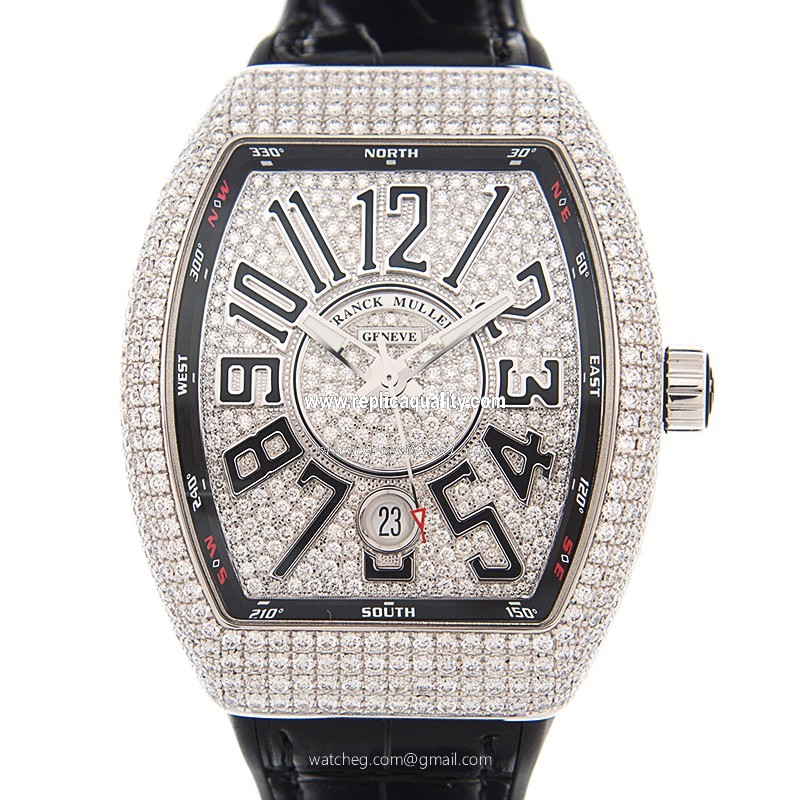 Franck Muller VANGUARD V 41 SC DT D CD (OG.NR) Automatic 18kt White Gold & Diamond Silver