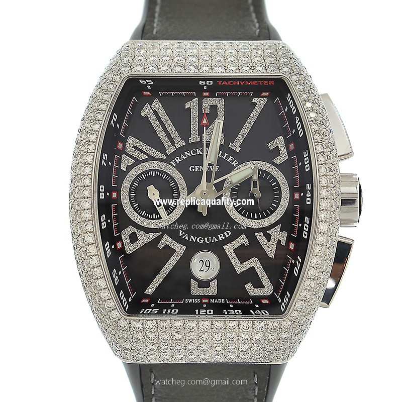 Franck Muller VANGUARD V 45 CC DT D NBR CD (AC.NR) Automatic Stainless Steel & Diamonds Gray