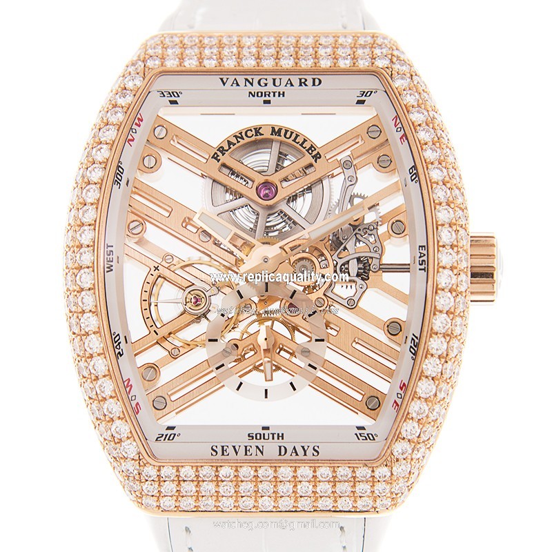 Franck Muller VANGUARD V 45 S6 SQT D (5N.BC) Automatic 18kt Rose Gold & Diamonds Gold