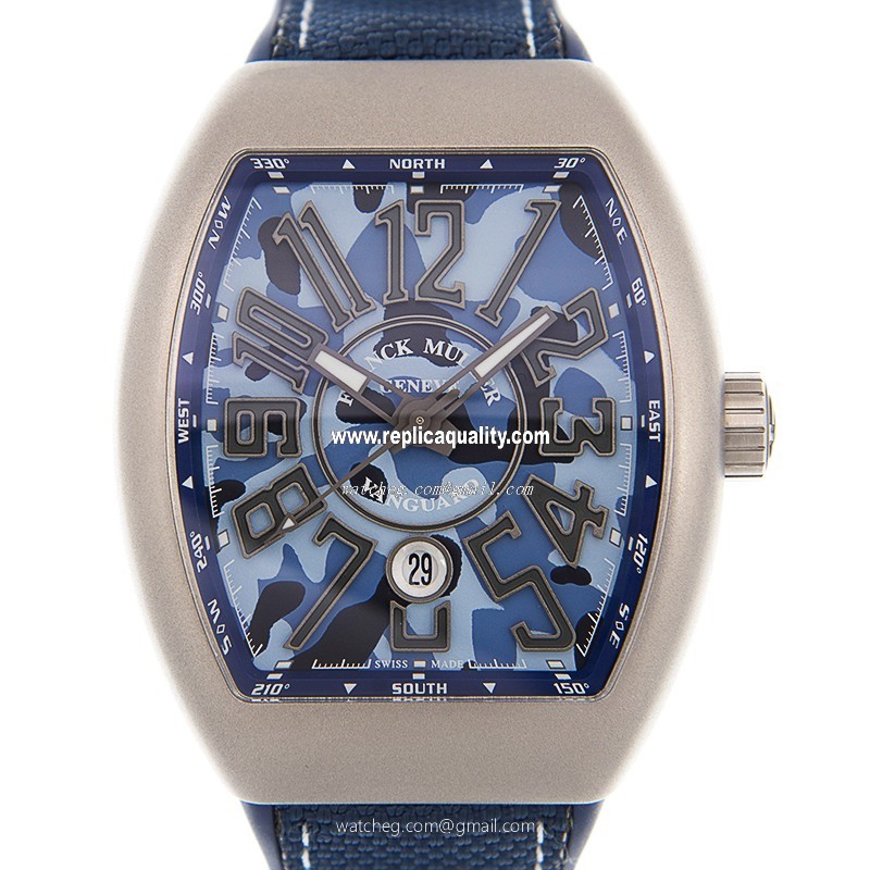 Franck Muller VANGUARD V 45 SC DT CAMOU (TT.MC.BL) Automatic Stainless Steel Blue 