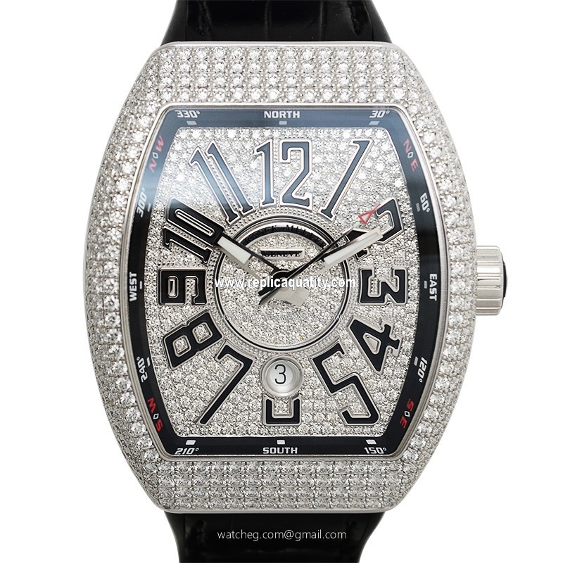 Franck Muller VANGUARD V 45 SC DT D CD (OG.NR) Automatic 18kt White Gold & Diamond Silver