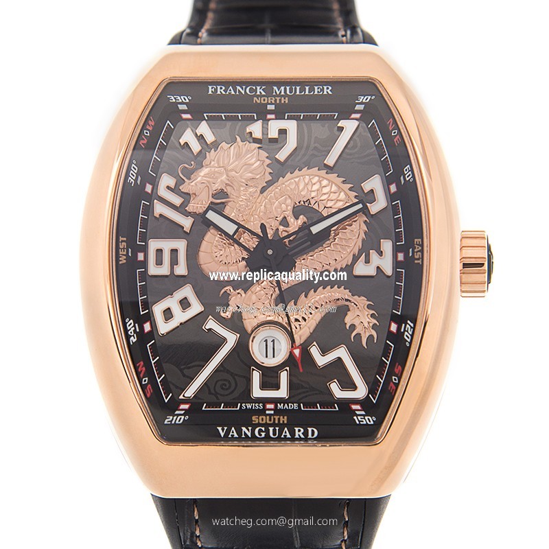 Franck Muller VANGUARD V 45 SC DT DRAGON KING (5N.NR) Automatic 18kt Rose Gold Black