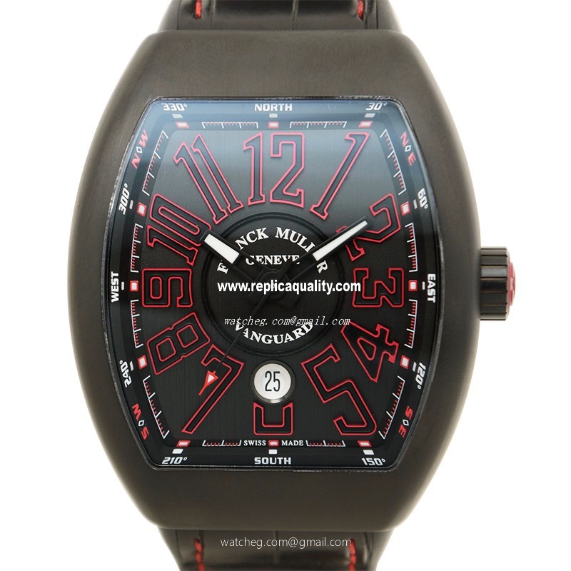 Franck Muller VANGUARD V 45 SC DT TT NR (BR.ER) (RED) Automatic Stainless Steel Black