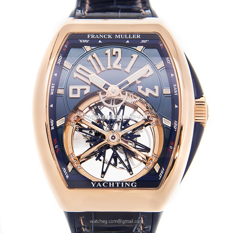 Franck Muller  V 45 T GRAVITY CS YACHTING (5N.BL) Manual Wind 18kt Rose Gold Blue 