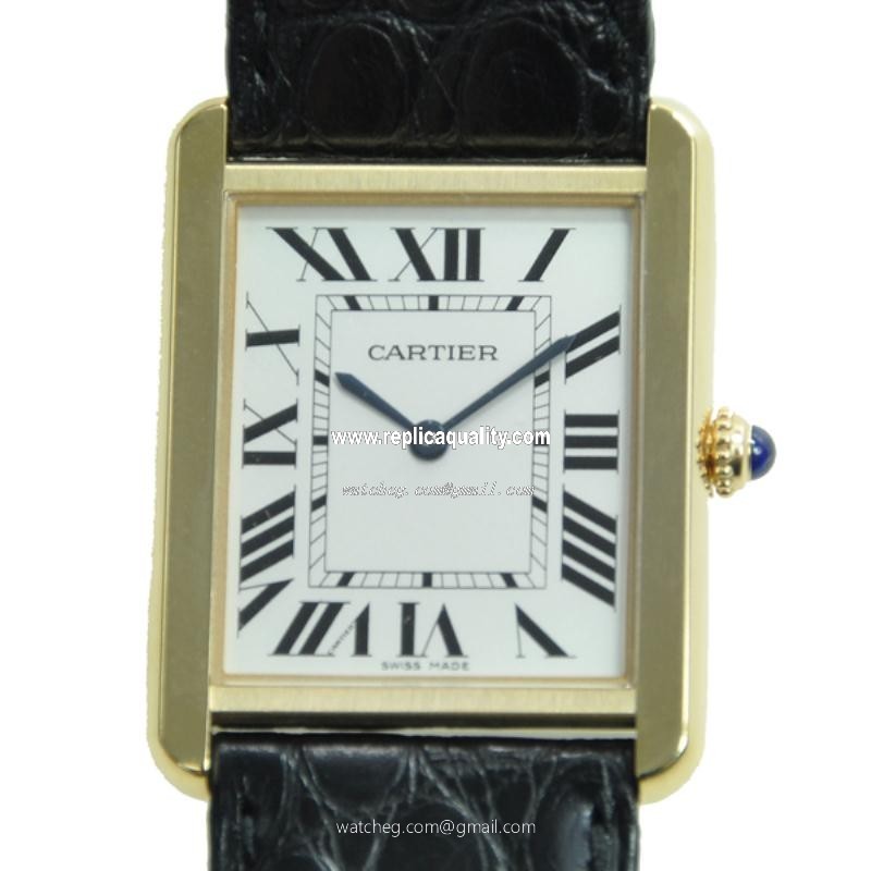 Cartier TANK W1018855 Quartz 18kt Rose Gold & Steel Silvery & White