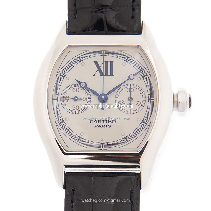 Cartier TORTUE W1525851 Manual Wind 18kt White Gold Silver