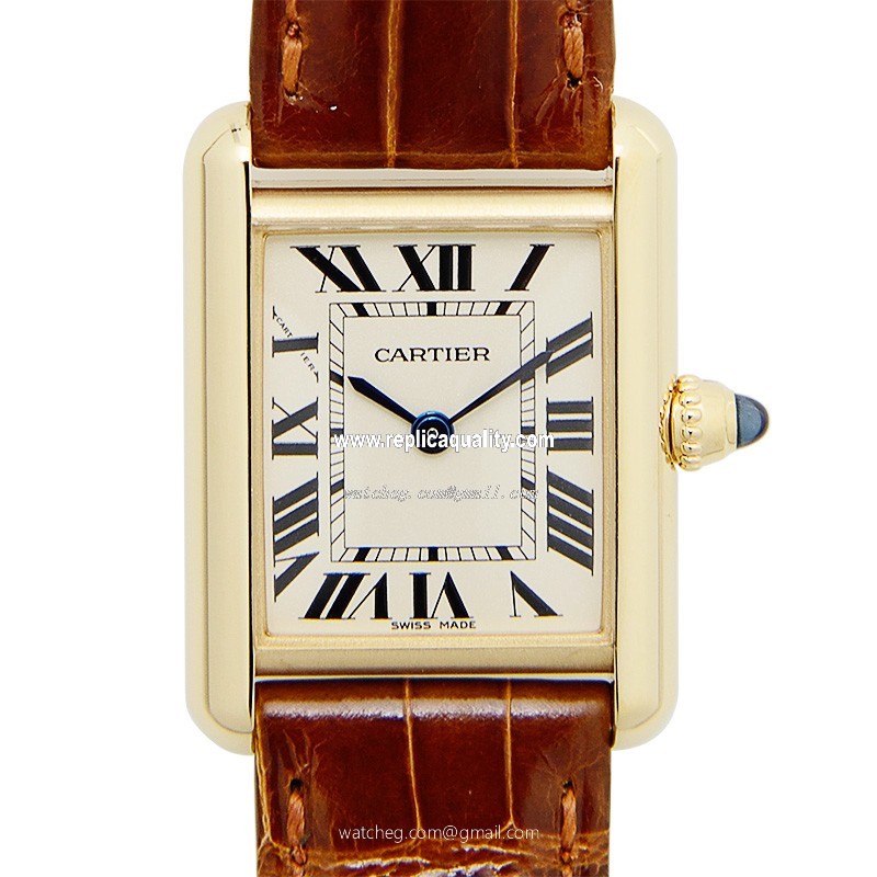 Cartier TANK W1529856 Quartz 18kt Yellow Gold Silver