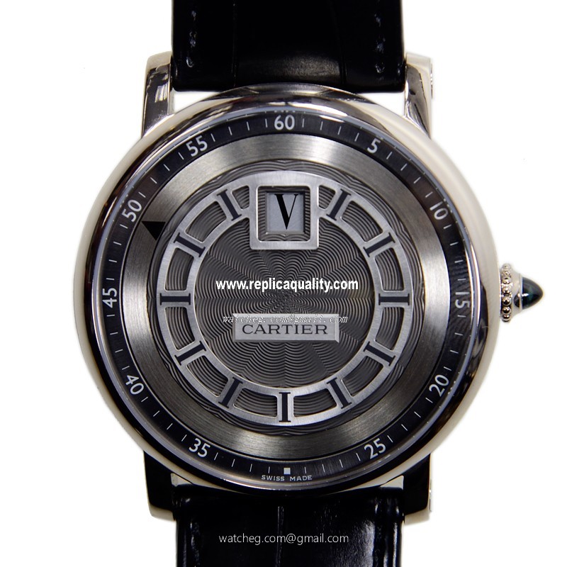 Cartier ROTONDE DE CARTIER W1553851 Manual Wind 18kt White Gold Gray