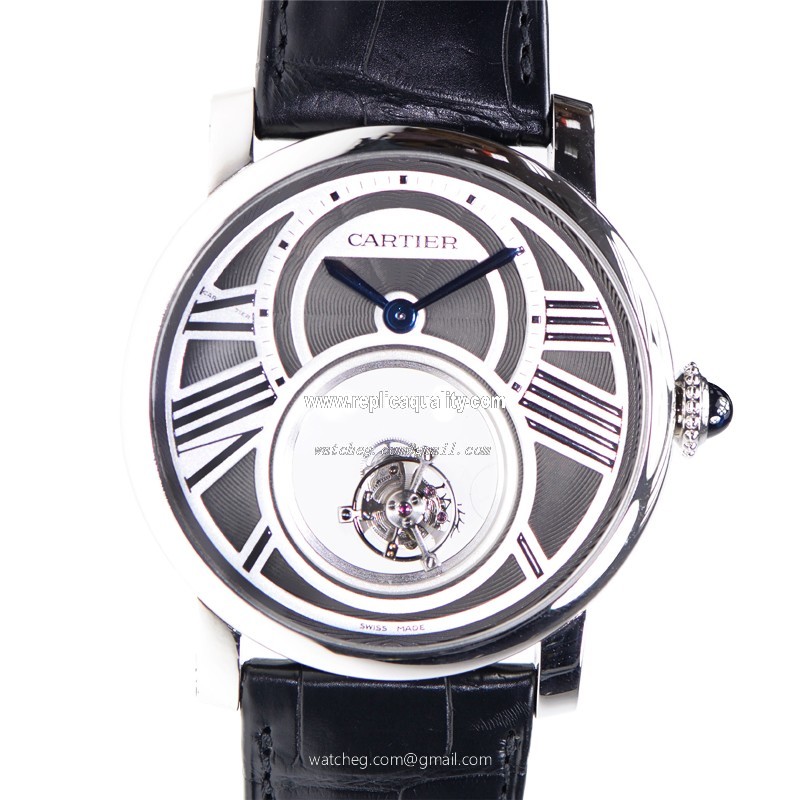 Cartier ROTONDE DE CARTIER W1556210 Manual Wind 18kt White Gold Gray