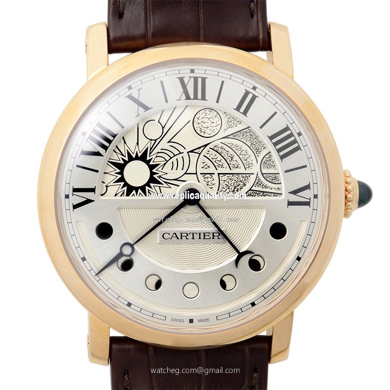 Cartier ROTONDE DE CARTIER W1556243 Automatic 18kt Rose Gold Silver