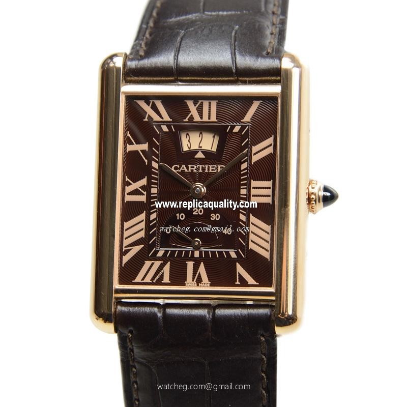 Cartier TANK W1560002 Manual Wind 18kt Rose Gold Brown
