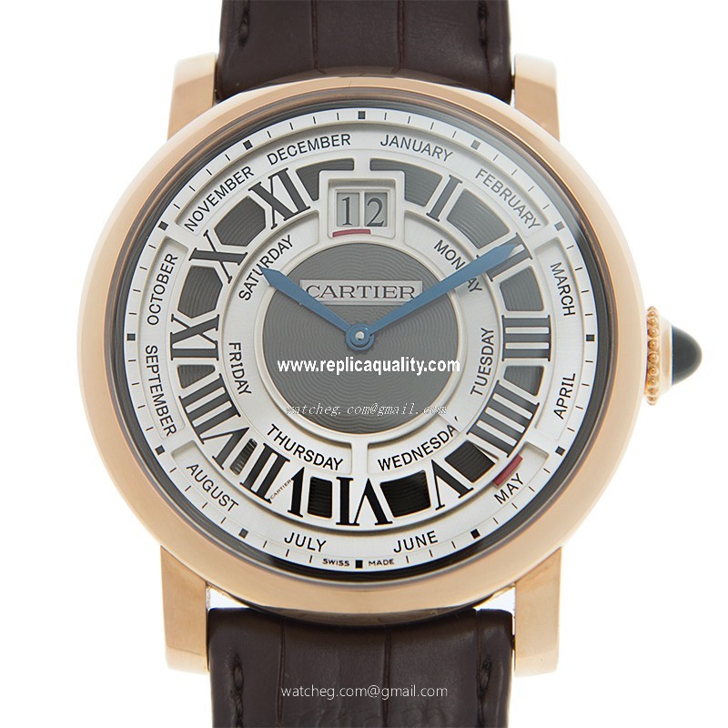 Cartier ROTONDE DE CARTIER W1580001 Automatic 18kt Rose Gold Silver