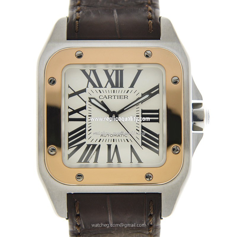 Cartier SANTOS W20107X7 Automatic 18kt Rose Gold White