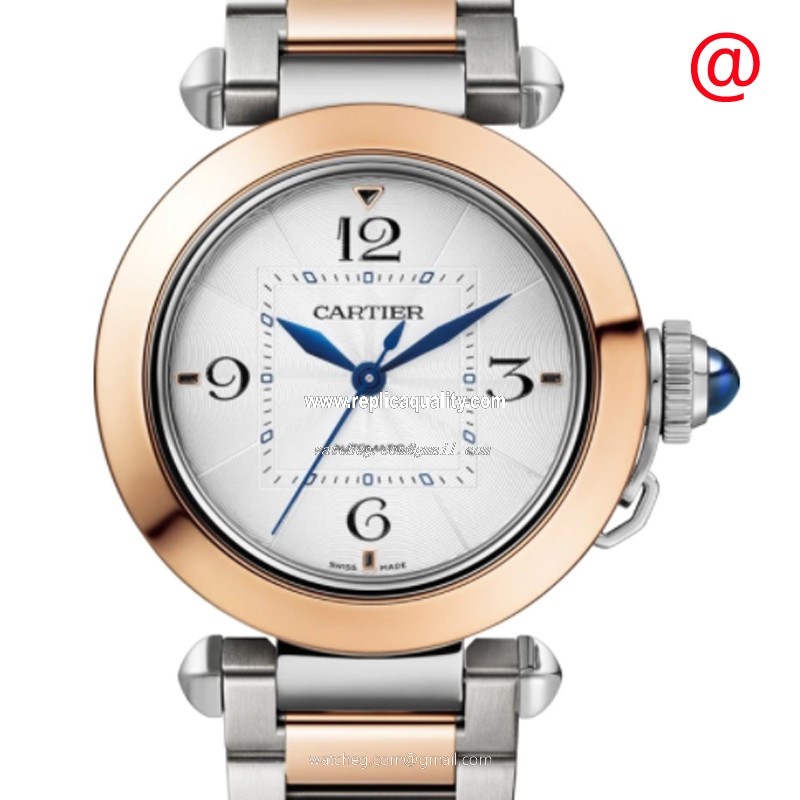 Cartier PASHA DE CARTIER W2PA0008 Automatic 18kt Rose Gold & Steel Silver