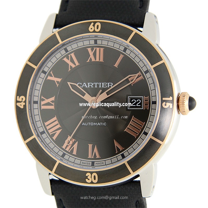 Cartier ROTONDE DE CARTIER W2RN0005 Automatic 18kt Rose Gold & Steel Black