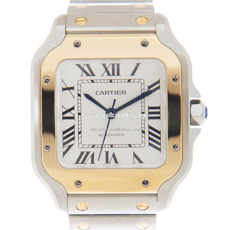 Cartier SANTOS W2SA0016 Automatic 18kt Gold & Steel Silver