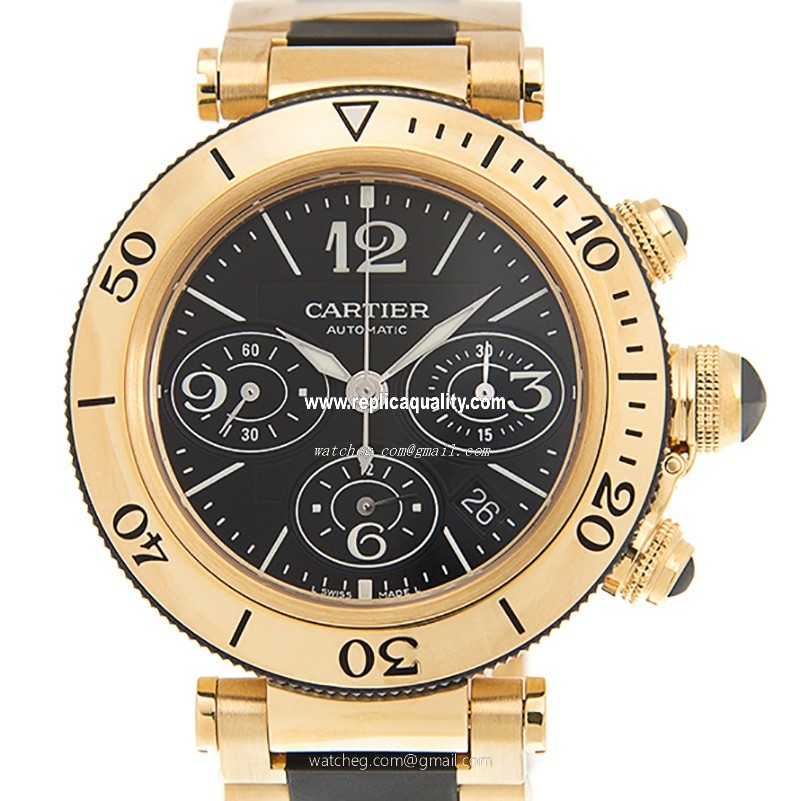 Cartier PASHA DE CARTIER W301970M Automatic 18kt Yellow Gold Black