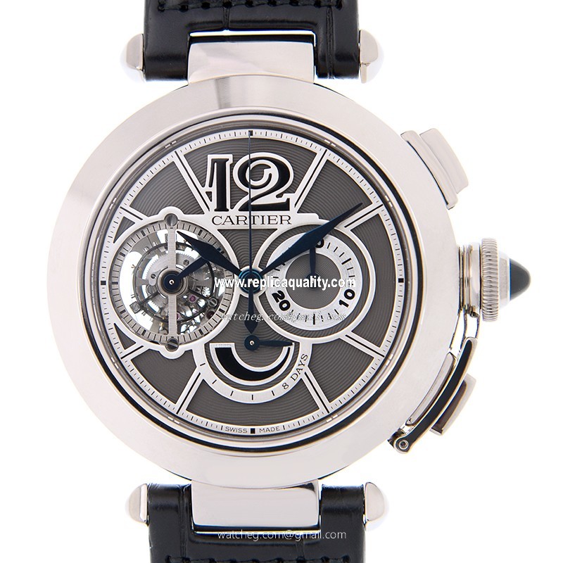 Cartier PASHA DE CARTIER W3030013 Manual Wind 18kt White Gold Gray