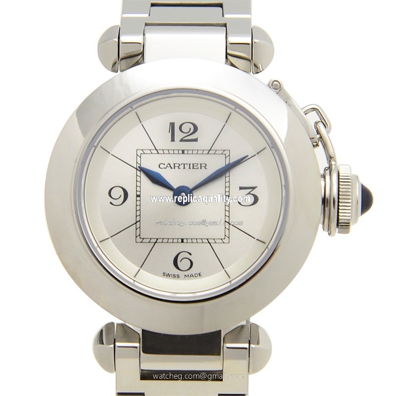 Cartier PASHA DE CARTIER W3140007 Quartz Stainless Steel Silvery & White