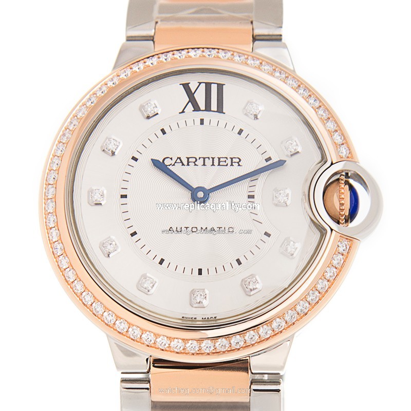 Cartier BALLON BLEU W3BB0004 Automatic 18kt Rose Magic & Diamond White