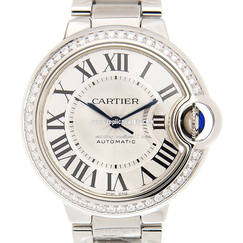 Cartier BALLON BLEU W4BB0016 Automatic Stainless Steel & Diamonds Silver