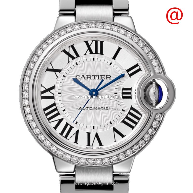 Cartier BALLON BLEU W4BB0023 Automatic Stainless Steel & Diamonds Silver