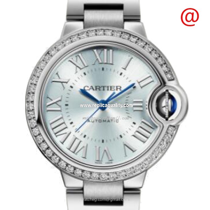 Cartier BALLON BLEU W4BB0028 Automatic Stainless Steel & Diamonds Light Blue