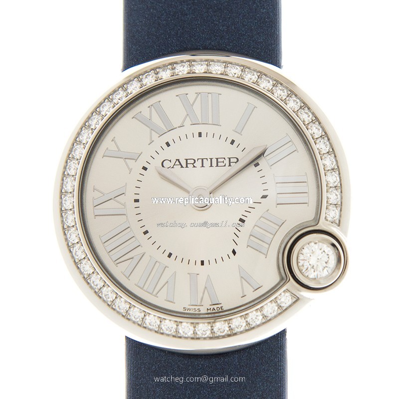Cartier BALLON BLANC DE CARTIER W4BL0003 Quartz Stainless Steel & Diamonds Silver