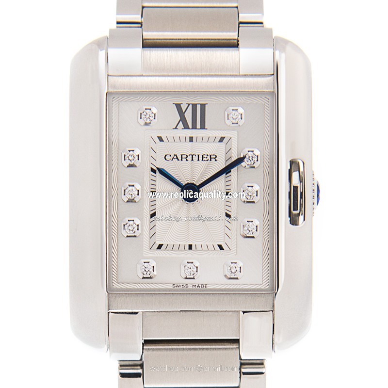 Cartier TANK W4TA0003 Quartz Stainless Steel White