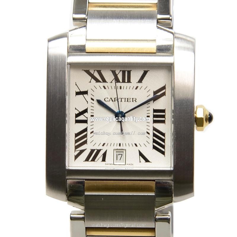 Cartier TANK W51005Q4 Automatic Stainless Steel Silvery & White