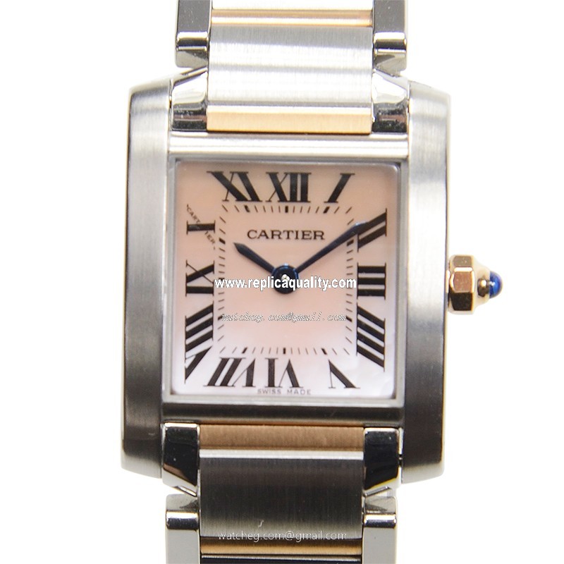 Cartier TANK W51027Q4 Quartz Stainless Steel Pink